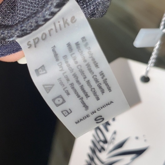 SPORLIKE Women’s New With Tag Size Small One Piece Black Swimsuit Sheer Romantic - Picture 5 of 5